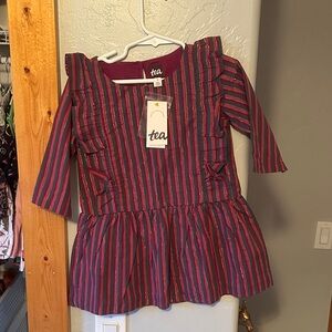 Tea Collection Kids Blouse - Purple and Red Stripes
